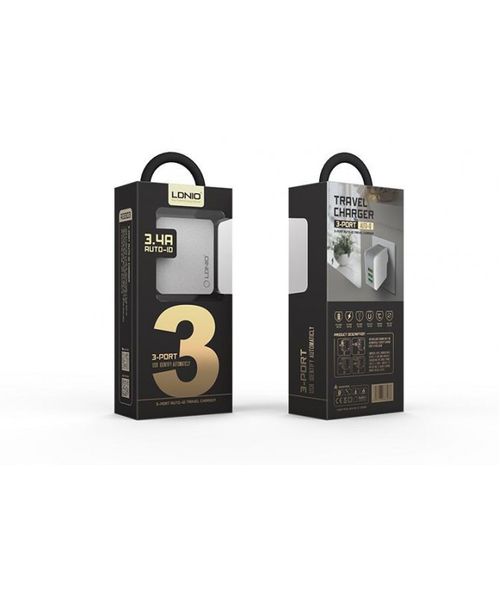 Cargador Ldnio A3303 triple USB de carga rápida
