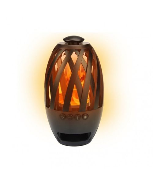 Parlante bluetooth metálico en forma de fuego, sonido nítido