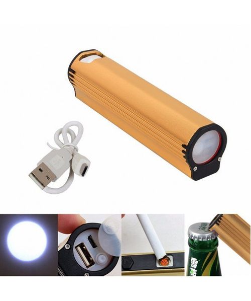 Power bank 4 en 1, encendedor, destapador, linterna, cargador