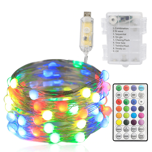 Tira con 50 luces navideñas y control remoto