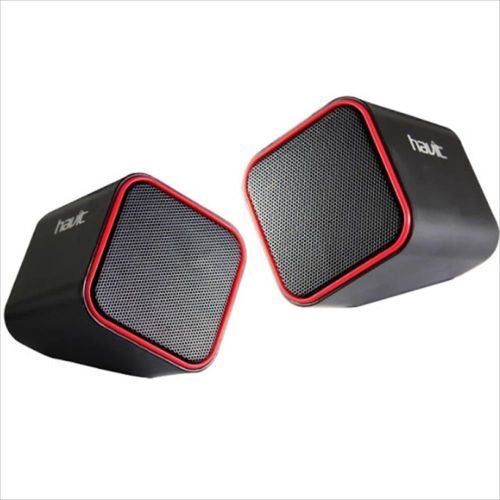 SPEAKER PARLANTE MULTIMEDIA HAVIT, ELEGANTE, USB, NEGRO AZUL/ROJO