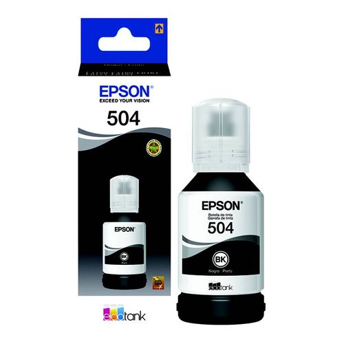 Botella de Tinta Epson T504 Negro para impresora L6171, L4150, L4160, L6161, L6191