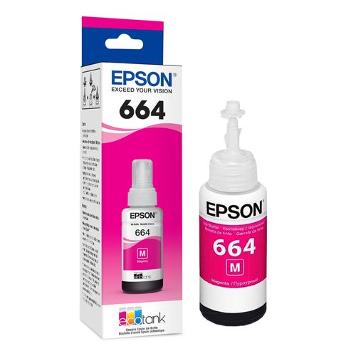 Botella de Tinta Epson T664 Magenta 70Ml -L220, L380, L355, L395, L375, L555, L495, L575, L565, L1455, L655