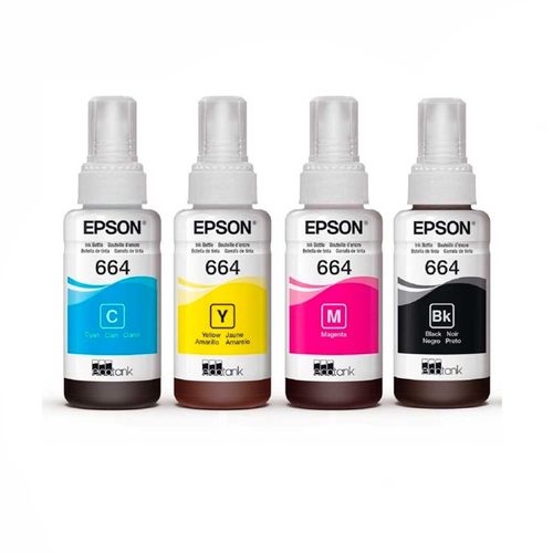 PACK DE TINTAS EPSON T664 BLACK, CYAN, MAGENTA, YELLOW