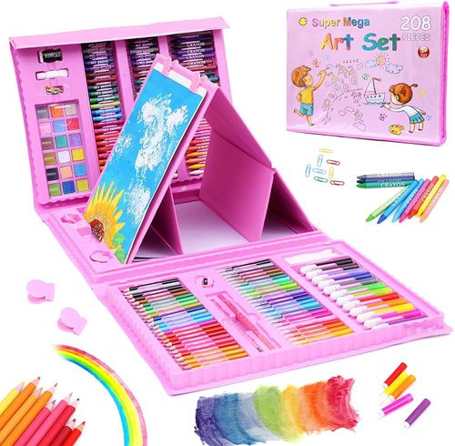 Maleta Set de Arte para niños, 208 colores