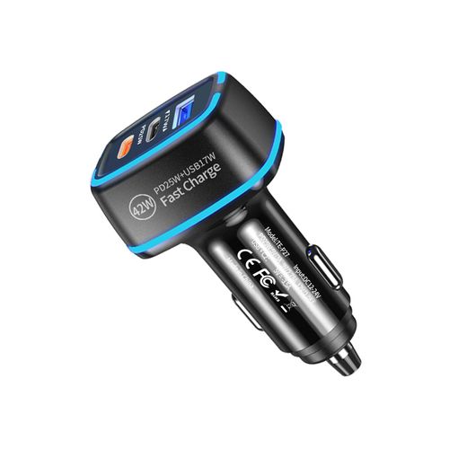 Cargador TE-P27 QC 3 puertos para vehículo