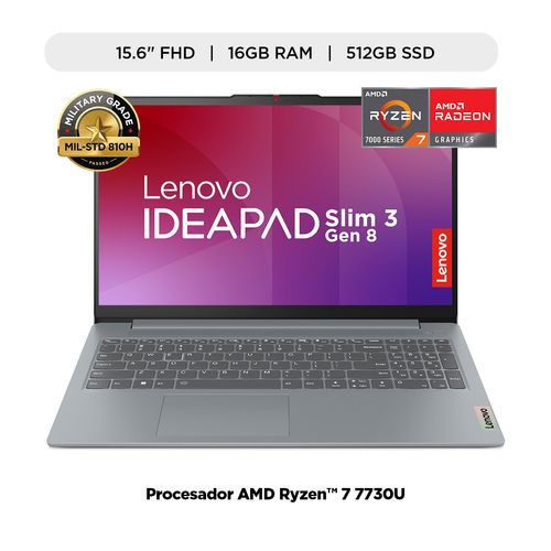 Laptop Lenovo AMD Ryzen™ 7 7730U 16Gb 512Gb 15.6" FHD FreeDOS